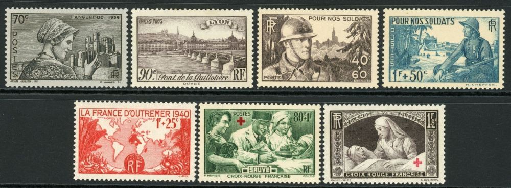 France 1939 SG.657-661, 666-667 U/M