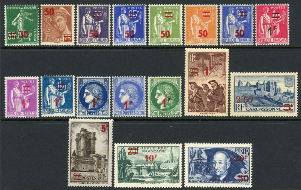 France 1941-42 SG.672-689 U/M