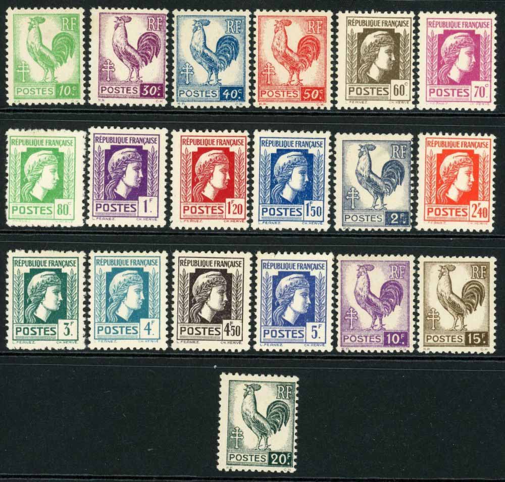 France 1944 SG.832-850 U/M