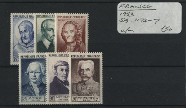 France 1953 SG.1172-7 U/M