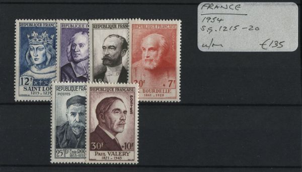 France 1954 SG.1215-20 U/M (Lot 2)