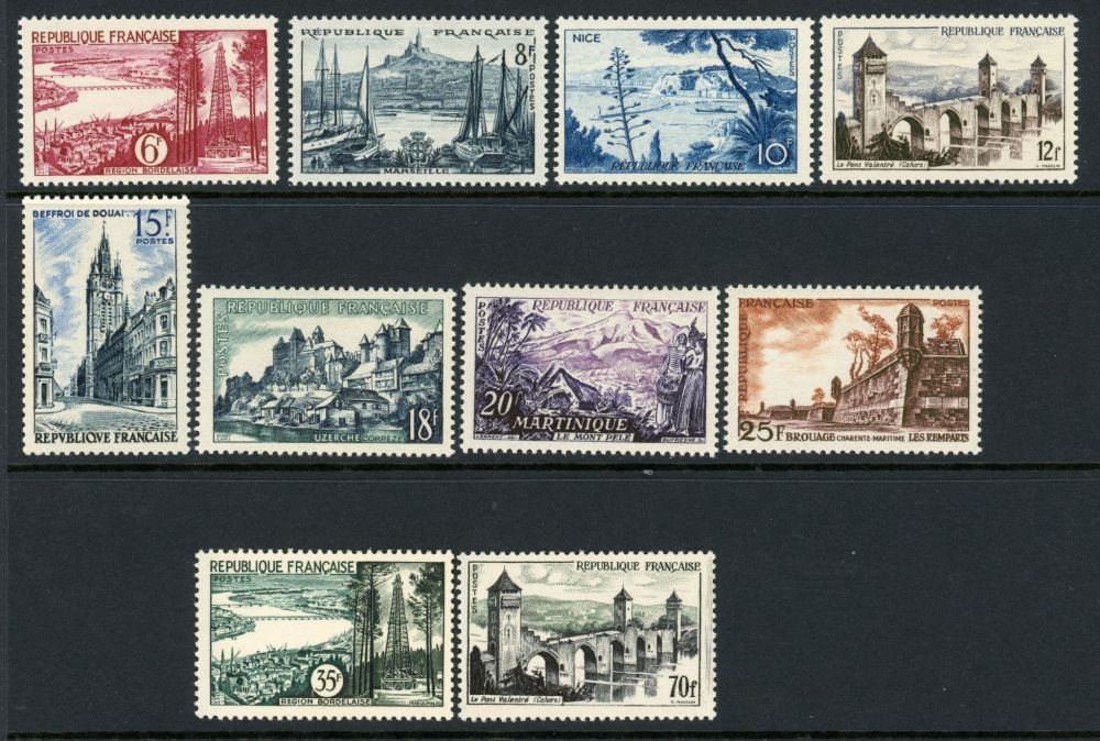 France 1955-57 SG.1262-1268b U/M