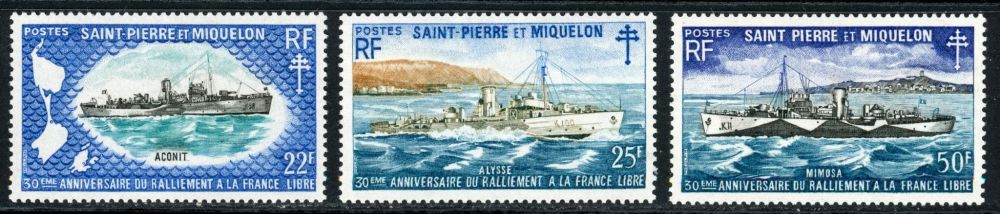 French Colonies / St. Pierre & Miquelon 1971 SG.495-497 U/M