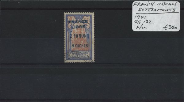 French Indian Settlements 1941 SG.132 F/U