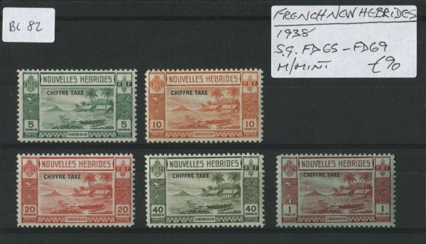 French New Hebrides 1938 SG.FD65-FD69 M/M