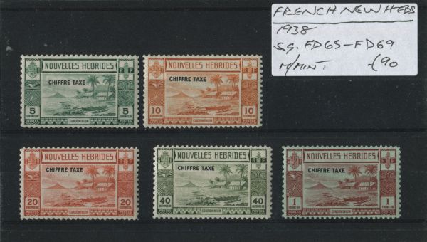 French New Hebrides 1938 SG.FD65-FD69 M/M (Lot 3)