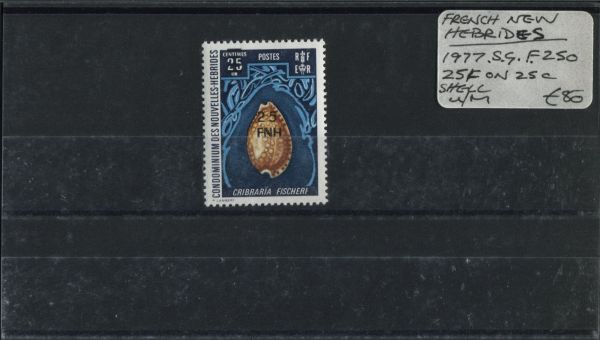 French New Hebrides 1977 SG.F250 25f on 25c U/M