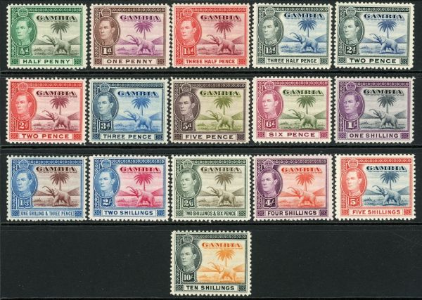 Gambia 1938-46 SG.150-161 M/M (1)