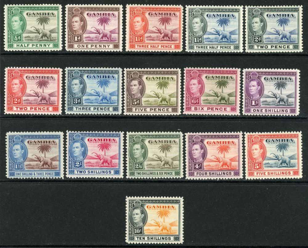 Gambia 1938-46 SG.150-161 M/M (10)