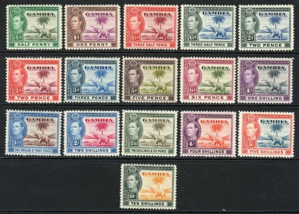 Gambia 1938-46 SG.150-161 U/M