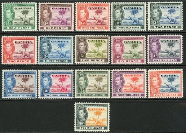 Gambia 1938-46 SG.150-161 U/M (153 is M/M)