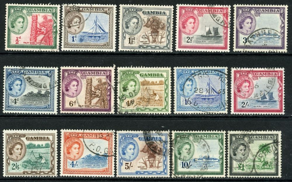 Gambia 1953-59 SG.171-185 F/U