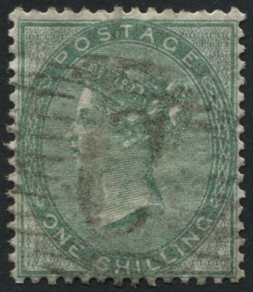 GB used in BR LEVANT Z111 1856 1s Green, odd nibbled perf but VF/U with lightly struck C