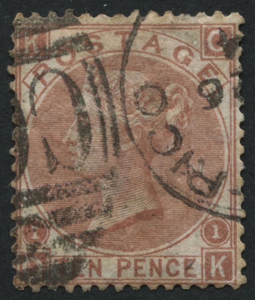 GB used in Porto Rico Z102 1867 10d Red-Brown CK, F/U with part C61 duplex of San Juan