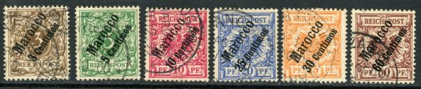 Geman Post Offices in Morocco 1899 SG.1-6 F/U