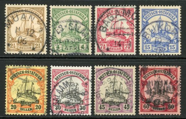 German East Africa 1905 SG.26-33 F/U