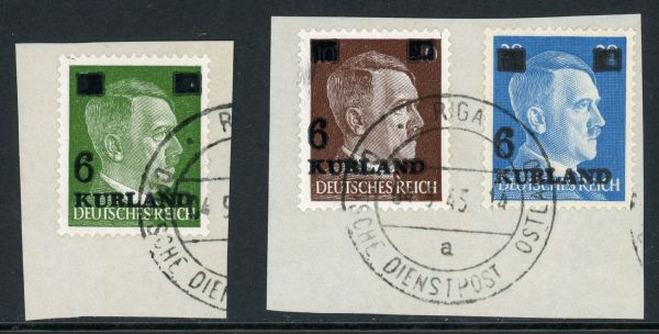 German Occupation of Latvia / Courland 1945 SG.1-3 F/U