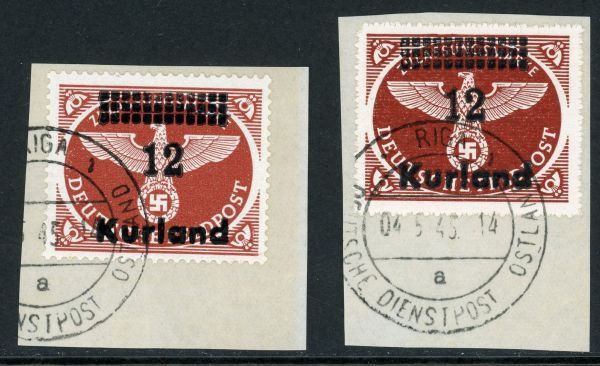 German Occupation of Latvia / Courland 1945 SG.4A-4B F/U