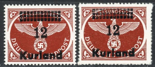 German Occupation of Latvia / Courland 1945 SG.4A-4B U/M