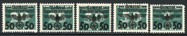 German Occupation of Poland 1940 SG.391a-391e M/M (2)