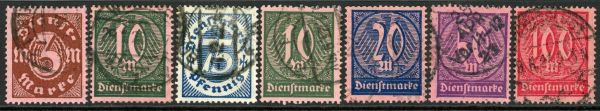 Germany 1922-23 SG.O247-O253 F/U