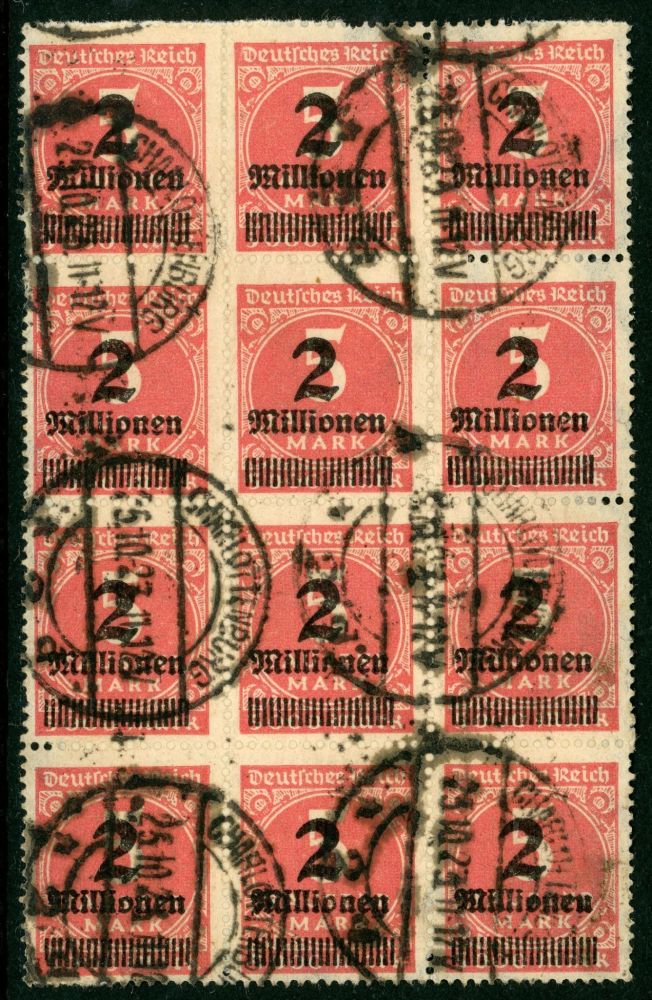 Germany 1923 SG.305 F/U block of 12