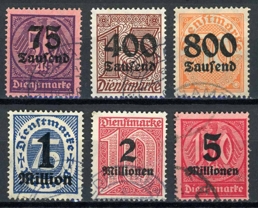 Germany 1923 SG.O317-O322 F/U