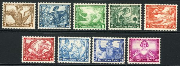 Germany 1933 SG.513-521 U/M (with certificate)