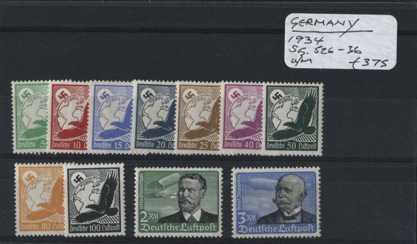 Germany 1934 SG.526-36 U/M