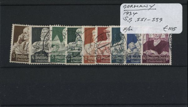 Germany 1934 SG.551-9 F/U (Lot 2)