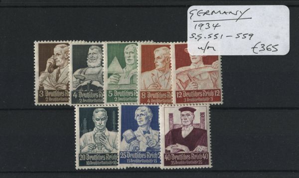 Germany 1934 SG.551-9 U/M