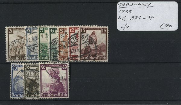 Germany 1935 SG.585-94 F/U (Lot 2)