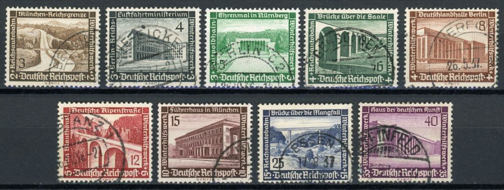 Germany 1936 SG.623-631 F/U (1)