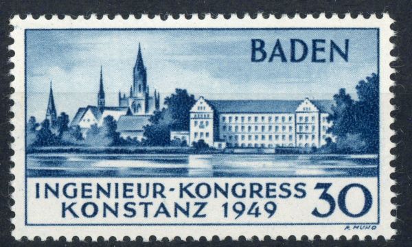 Germany / Allied Occ. / French Zone / Baden 1949 SG.FB46a second printing U/M (with cert.)