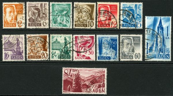 Germany / Allied Occupation / French Zone / Baden 1948-49 SG.FB14-FB27 F/U