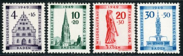 Germany / Allied Occupation / French Zone / Baden 1949 SG.FB38-FB41 U/M