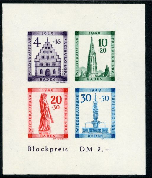 Germany / Allied Occupation / French Zone / Baden 1949 SG.MSFB41b U/M