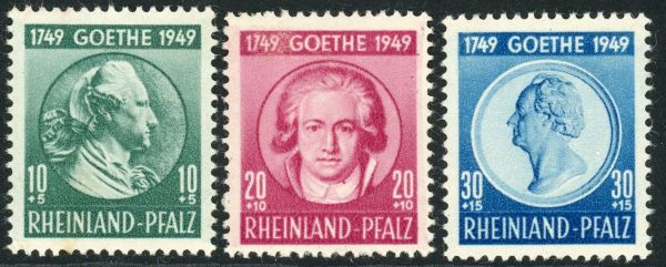 Germany / Allied Occupation / French Zone / Rhineland-Palatunate 1949 SG.FR46-FR49 M/M