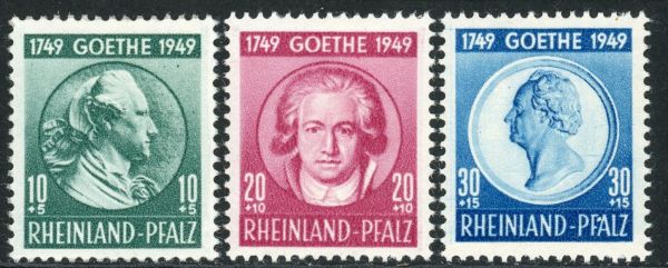 Germany / Allied Occupation / French Zone / Rhineland-Palatunate 1949 SG.FR46-FR49 U/M