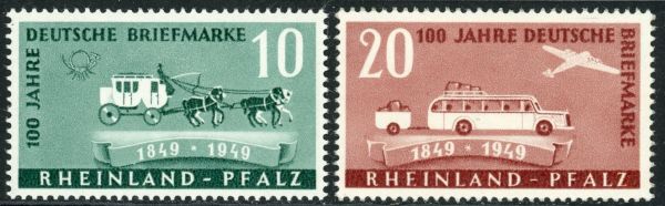 Germany / Allied Occupation / French Zone / Rhineland-Palatunate 1949 SG.FR49-FR50 U/M