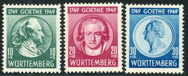 Germany / Allied Occupation / French Zone / Wurttemberg 1949 SG.FW44-FW46 M/M