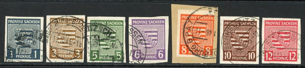 Germany / Allied Occupation / Russian Zone / Saxony 1945-6 SG.RC1-RC7 F/U