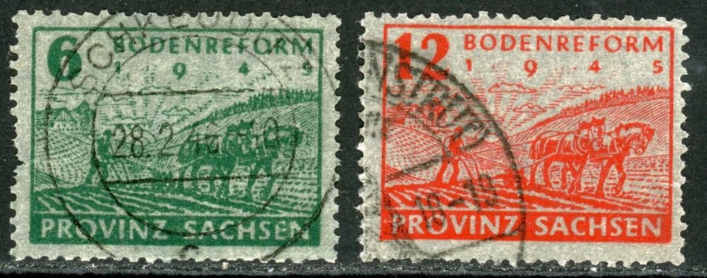 Germany / Allied Occupation / Russian Zone / Saxony 1945-6 SG.RC24-RC25 F/U (1)