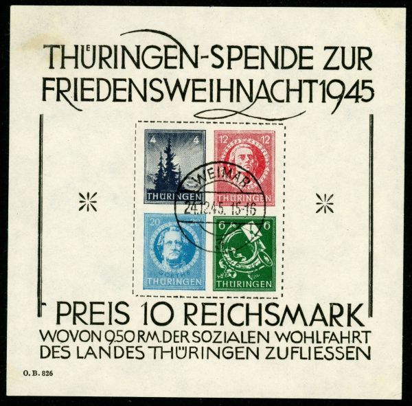 Germany / Allied Occupation / Russian Zone / Thuringia 1945-46 SG.MSRF10 F/U smudge top left