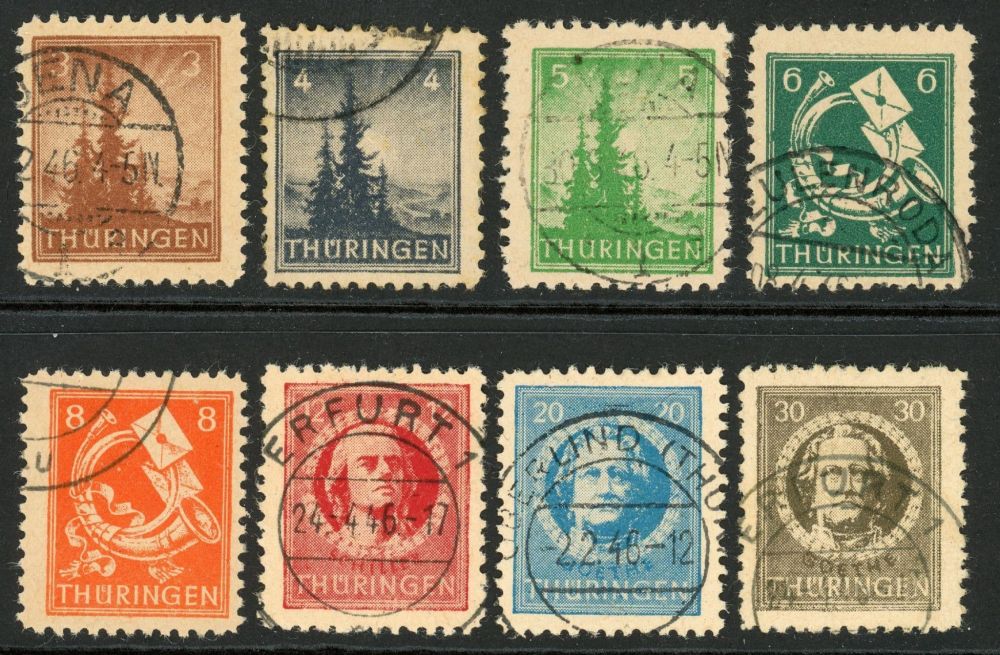 Germany / Allied Occupation / Russian Zone / Thuringia 1945-6 SG.RF1-RF8 F/U (2)