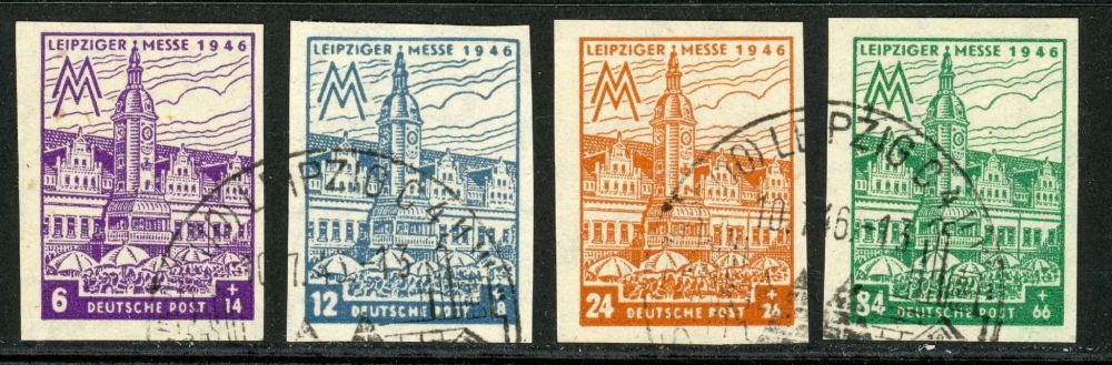 Germany / Allied Occupation / Russian Zone / West Saxony 1946 SG.RD47-RD50 F/U (1)