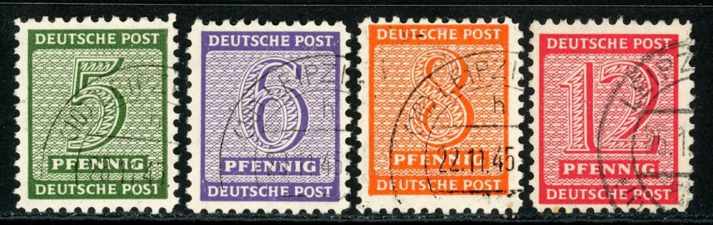 Germany / Allied Occupation / Russian Zone / West Saxony 1946 SG.RD7-RD9, RD11 F/U perf 11