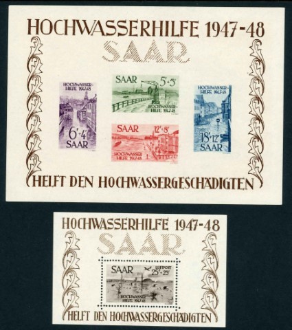 Germany / Saar / French Occupation 1948 SG.MS255a & SG.MS256a U/M (with certificate)