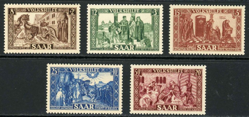 Germany / Saar / French Occupation 1950 SG.296-300 U/M