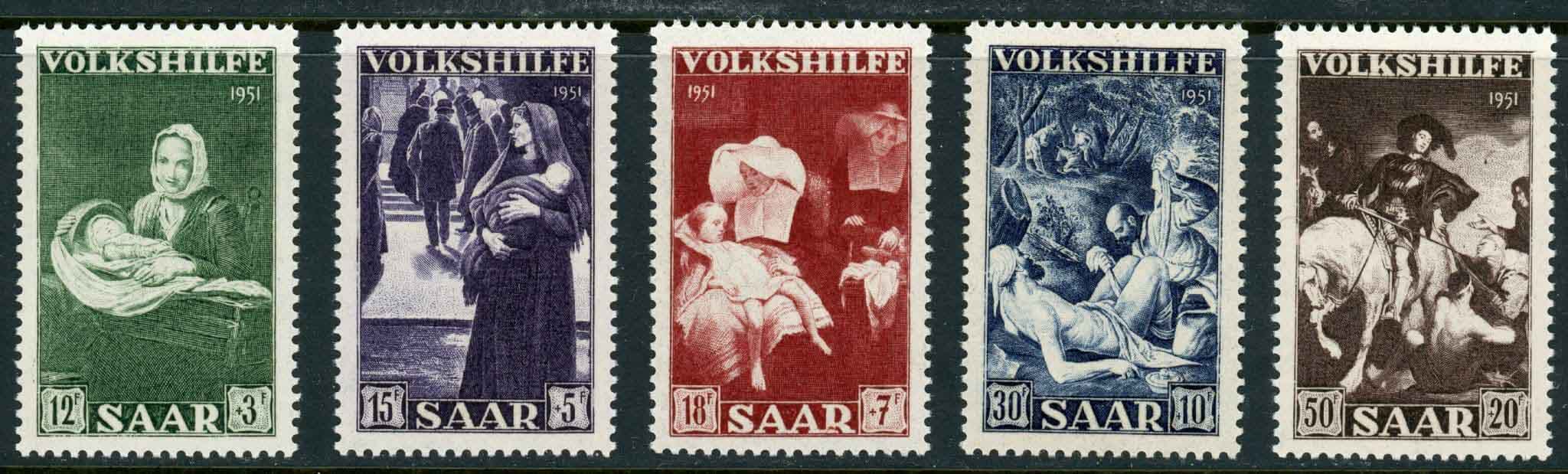 Germany / Saar / French Occupation 1951 SG.306-310 U/M